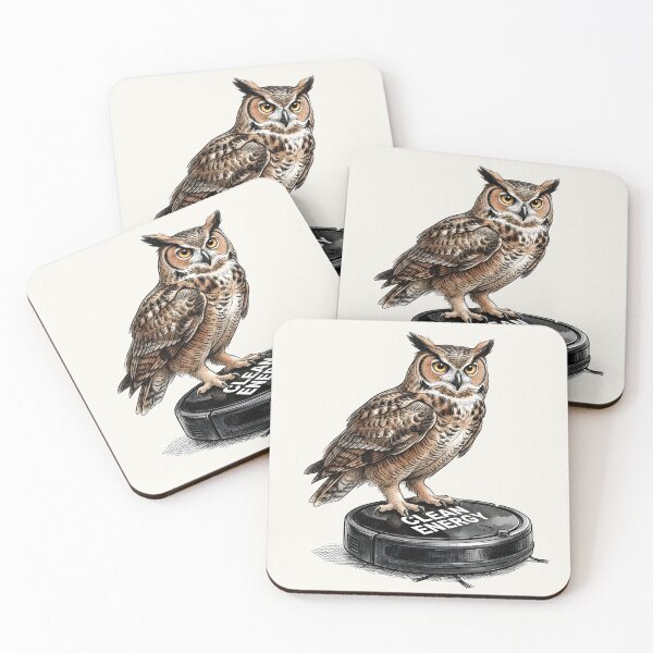 Item preview, Clean Energy - Funny Owl on Robot Vacuum Cleaner Art designed and sold by SoulPT.