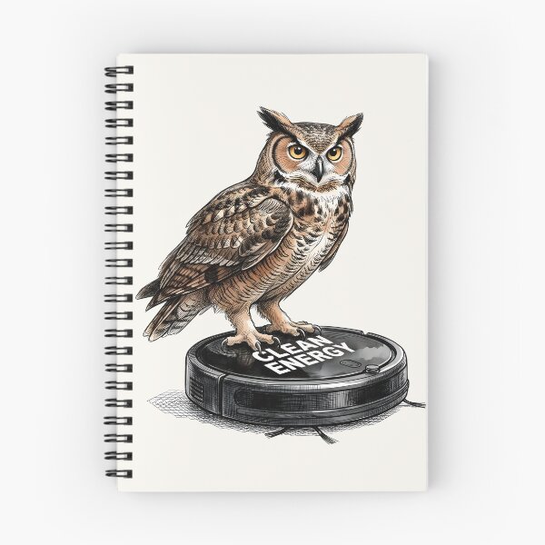 Item preview, Clean Energy - Funny Owl on Robot Vacuum Cleaner Art designed and sold by SoulPT.