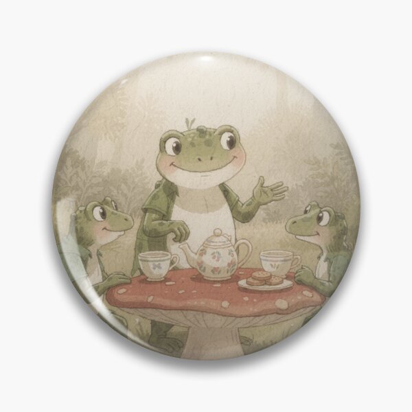 Item preview, Frog Matchmaker Pairing Two Shy Newts Cottagecore Art designed and sold by PictorialWhimsy.