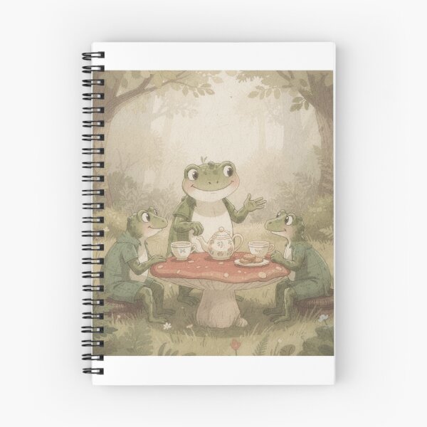 Item preview, Frog Matchmaker Pairing Two Shy Newts Cottagecore Art designed and sold by PictorialWhimsy.