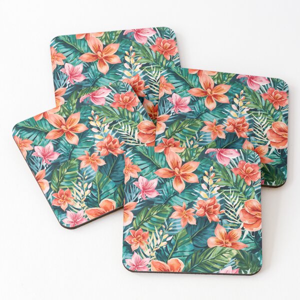 Item preview, Colorful Tropical Flowers Watercolor pattern designed and sold by Zazizu.