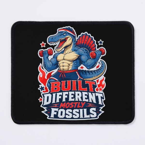 Item preview, Built Different Mostly Fossils Funny Spinosaurus Gym Design designed and sold by Tong4130.