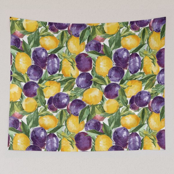 Item preview, Fruits pattern yellow and purple  designed and sold by Heaven1111.