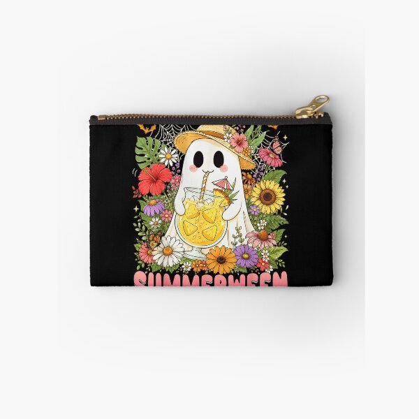 Item preview, Cute Summerween Ghost Drinking Pineapple Juice Floral Tropical Halloween Beach Vibes Art designed and sold by PhocoNibict.
