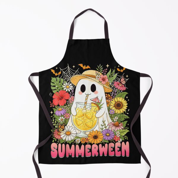 Item preview, Cute Summerween Ghost Drinking Pineapple Juice Floral Tropical Halloween Beach Vibes Art designed and sold by PhocoNibict.