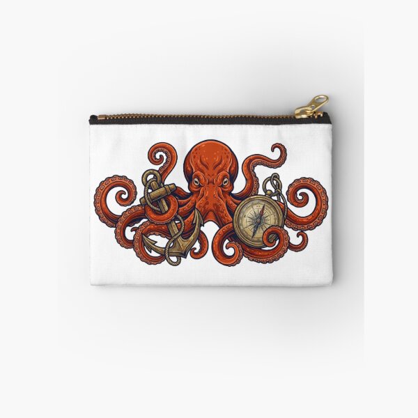 Item preview, Giant Octopus with Compass & Anchor | Nautical Ocean Vintage Vector T-Shirt Design designed and sold by Faisal  Shah.