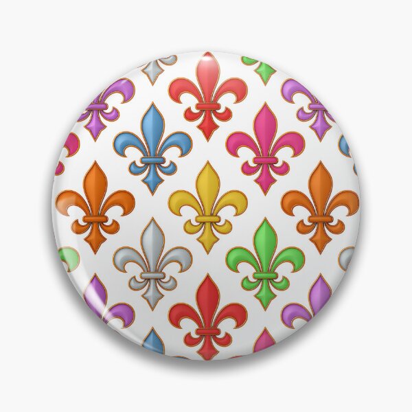 Item preview, Colorful 3d Fleur-de-lis Pattern Design - White  designed and sold by PatternTitan.