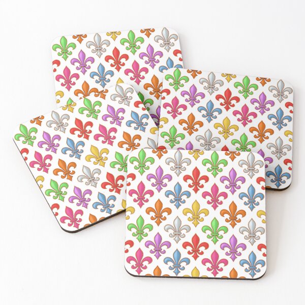 Item preview, Colorful 3d Fleur-de-lis Pattern Design - White  designed and sold by PatternTitan.