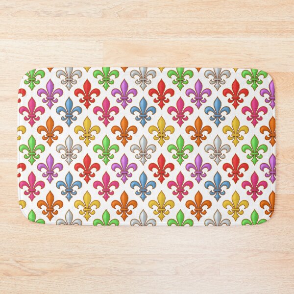 Item preview, Colorful 3d Fleur-de-lis Pattern Design - White  designed and sold by PatternTitan.