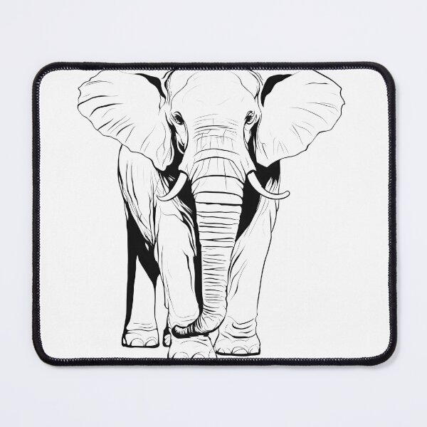 Item preview, Majestic African Elephant – Bold Black and White Wildlife Line Art designed and sold by Artisan Finds Online.