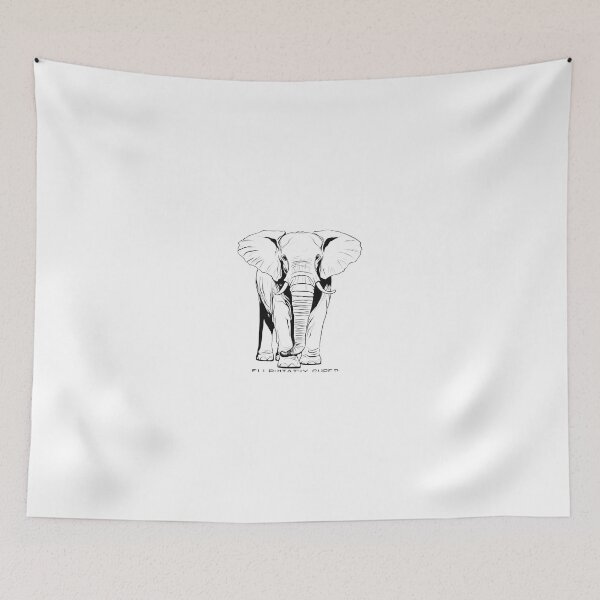 Item preview, Majestic African Elephant – Bold Black and White Wildlife Line Art designed and sold by Artisan Finds Online.