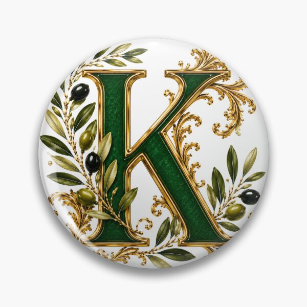 Item preview, Elegant Letter K Monogram with Olive Branches & Gold Botanical Design | Luxury Green Floral Initial designed and sold by MoodLay.