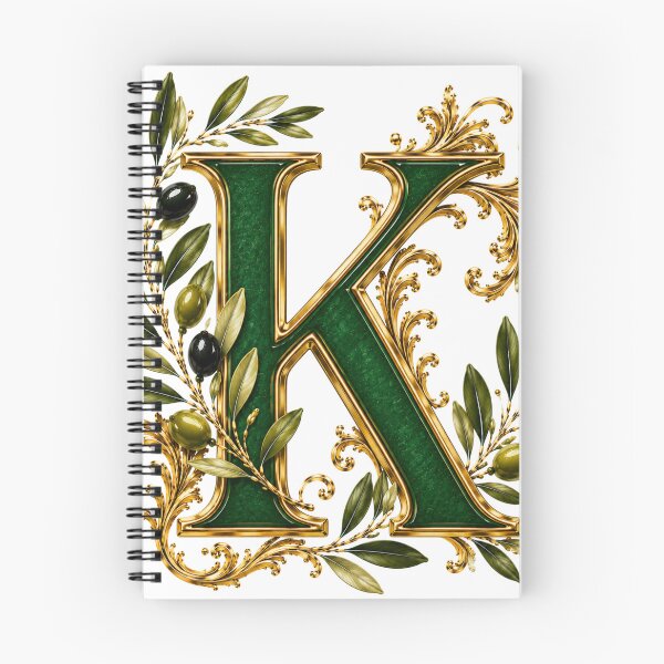 Item preview, Elegant Letter K Monogram with Olive Branches & Gold Botanical Design | Luxury Green Floral Initial designed and sold by MoodLay.