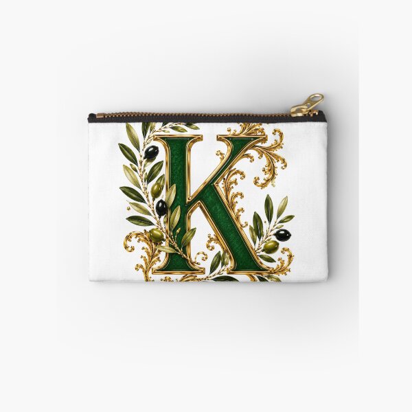 Item preview, Elegant Letter K Monogram with Olive Branches & Gold Botanical Design | Luxury Green Floral Initial designed and sold by MoodLay.