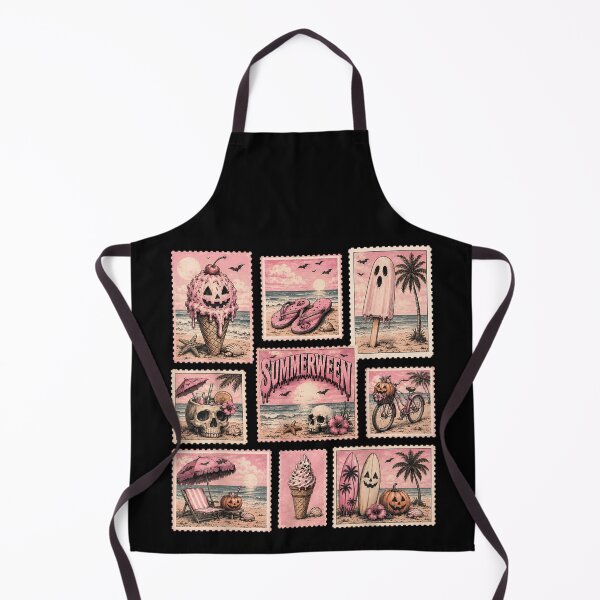 Item preview, Vintage Pink Summerween Stamp Collection Aesthetic Spooky Beach Vacation Postal Art designed and sold by PhocoNibict.