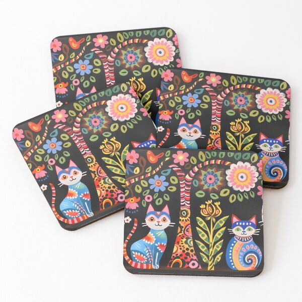 Item preview, Colorful Cat, Abstract Cat, Cat Folk Art designed and sold by xiao xuans.