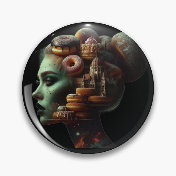 Item preview, Surreal Gothic Budapest Parliament with Donuts Art designed and sold by LujziWorld.