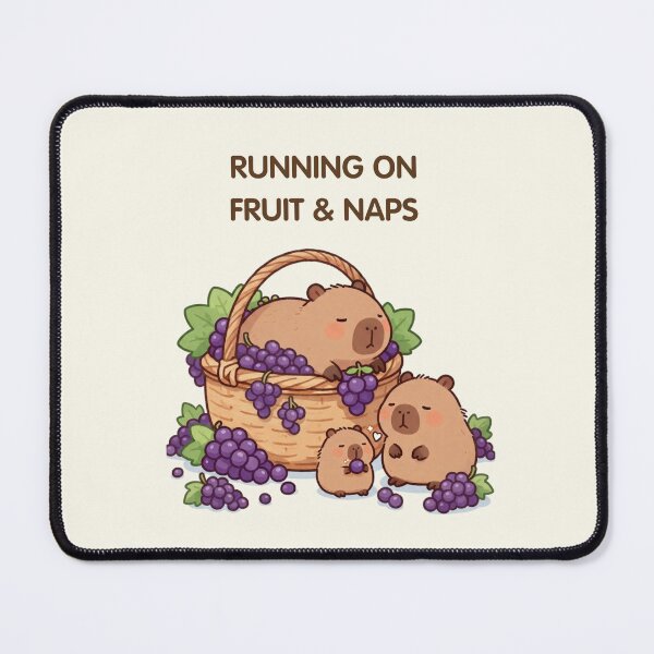 Item preview, Running on Fruit & Naps – Cute Capybaras with Grapes designed and sold by BCapybara.