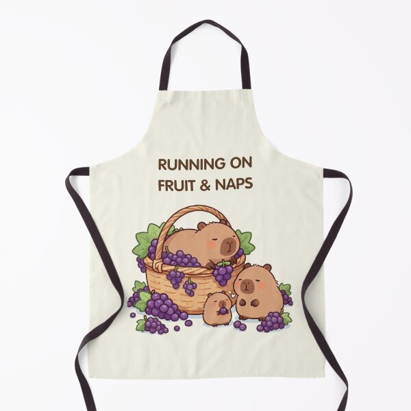 Item preview, Running on Fruit & Naps – Cute Capybaras with Grapes designed and sold by BCapybara.