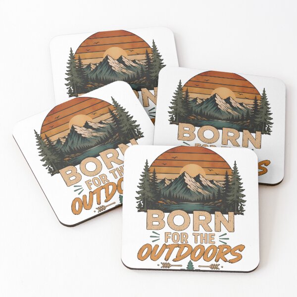 Item preview, Born For The Outdoors Vintage Mountain Camping Nature Design designed and sold by PT PROJECT.