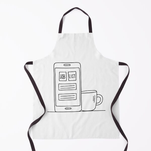 Item preview, A job search screen open on a phone near a coffee cup designed and sold by rasagamastore.