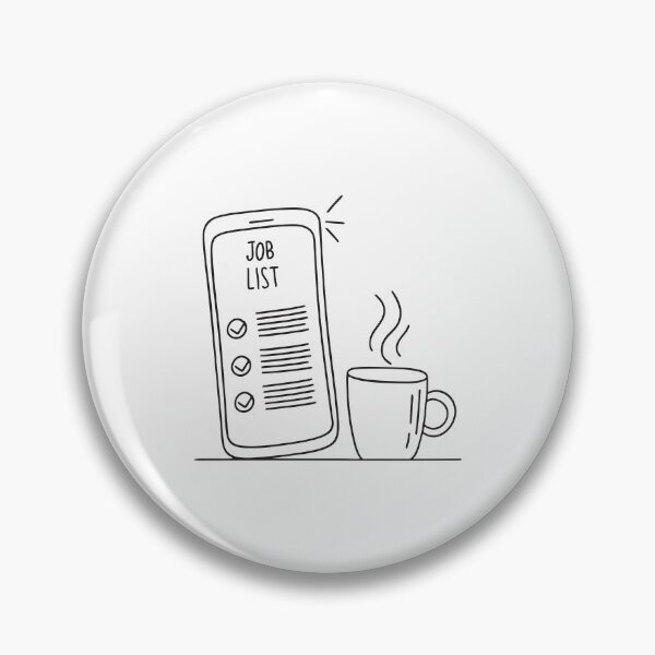 Item preview, A mobile showing job ads sitting beside a coffee mug designed and sold by rasagamastore.