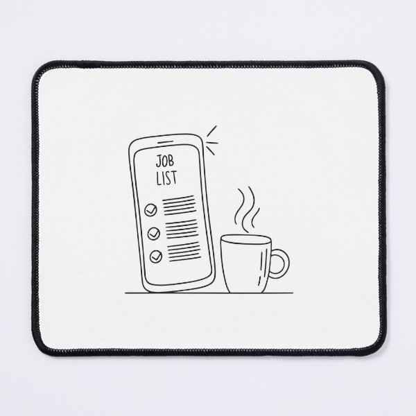 Item preview, A mobile showing job ads sitting beside a coffee mug designed and sold by rasagamastore.