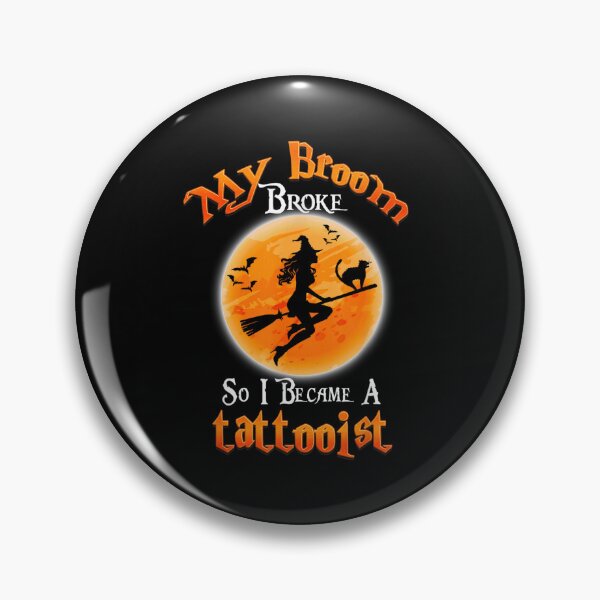 Item preview, My Broom Broke So I Became A Tattooist Witch Cat Silhouette designed and sold by PhocoNibict.
