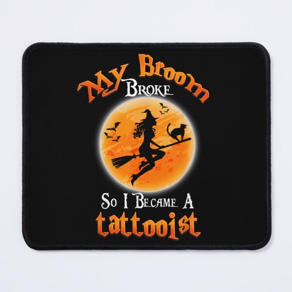Item preview, My Broom Broke So I Became A Tattooist Witch Cat Silhouette designed and sold by PhocoNibict.