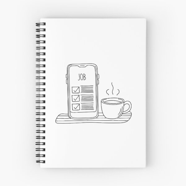 Item preview, A phone with job listings open placed next to a coffee mug designed and sold by rasagamastore.