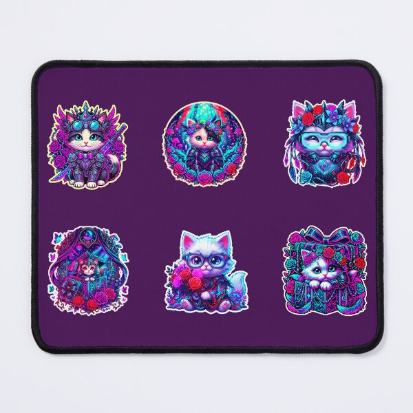 Item preview, Cute Cat Stickers Pack – Kawaii Kitten Set for Laptop, Phone & School Supplies designed and sold by Cyber-ART-Studio.