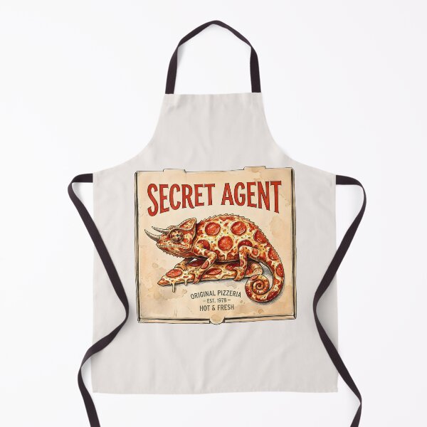 Item preview, Secret Agent - Funny Pizza Chameleon Watercolor Art designed and sold by SoulPT.