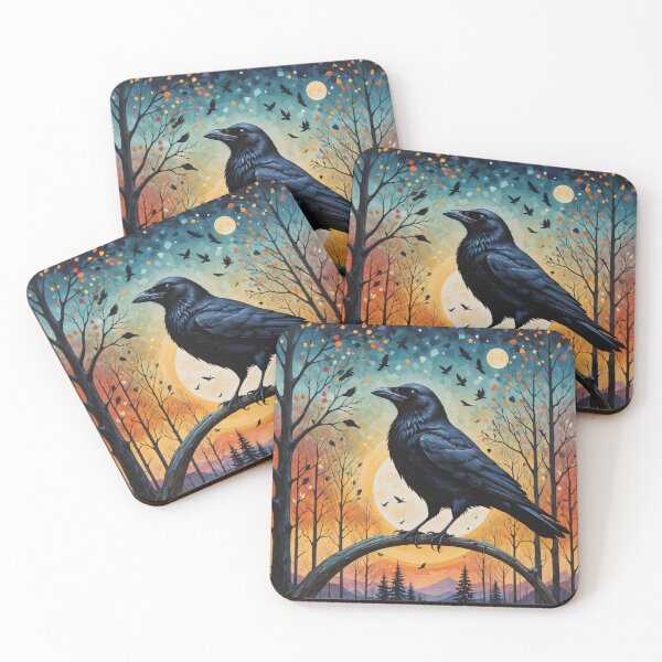 Item preview, Crow and Trinket Art Print designed and sold by PinOasisco.