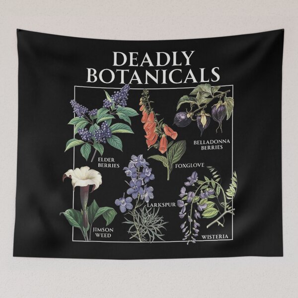 Item preview, Deadly Botanicals Vintage Witchcraft Herbs Graphic Botanical Witch Poisonous Plants Chart designed and sold by ObukiLantara.