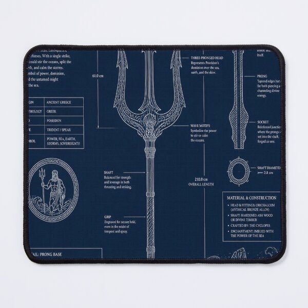 Item preview, Poseidon Trident Blueprint designed and sold by SunnyDesign82.