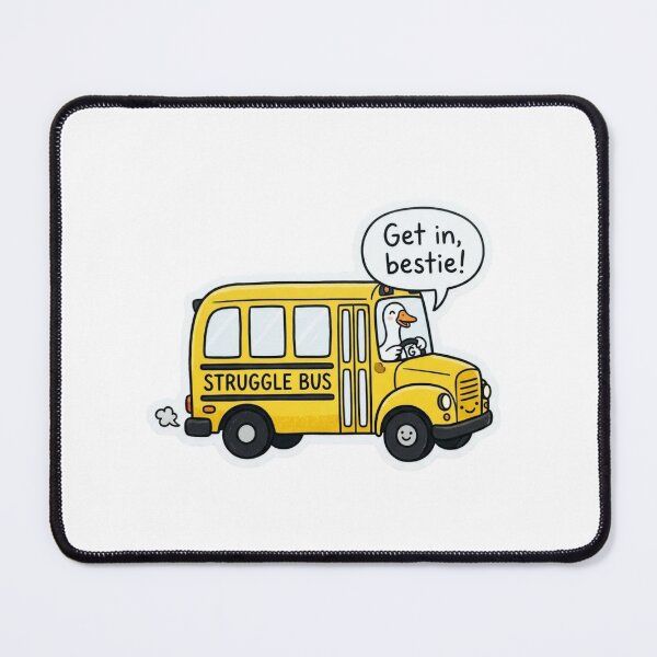 Item preview, Get In Bestie Struggle Bus Goose - Funny Yellow School Duck Meme designed and sold by raedattia.