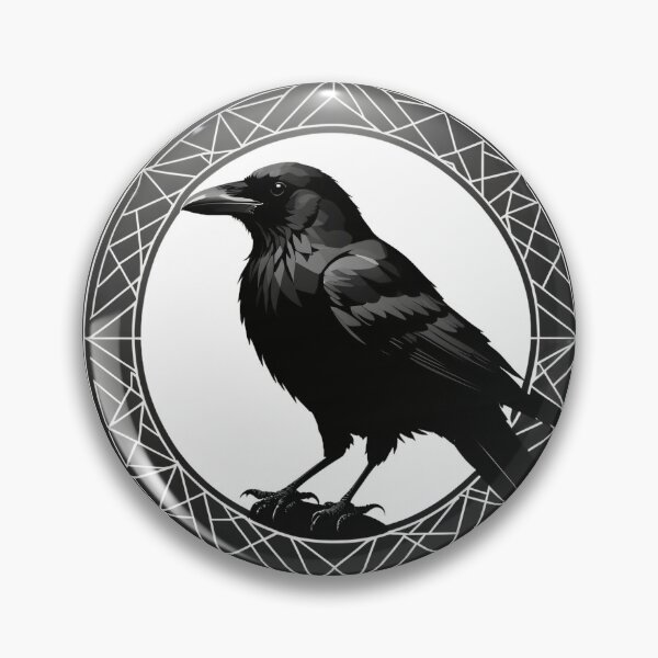 Item preview, Minimalist Crow Badge Accessory designed and sold by PinoITC.