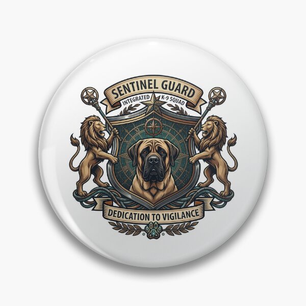 Item preview, SENTINEL GUARD K-9 Crest | English Mastiff Regal Heraldic Shield designed and sold by vividthreads99.