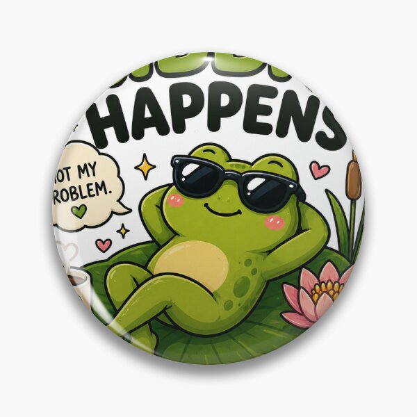 Item preview, Ribbit Happens Cute Frog  designed and sold by BrainBuckets.