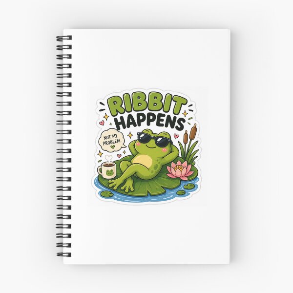 Item preview, Ribbit Happens Cute Frog  designed and sold by BrainBuckets.