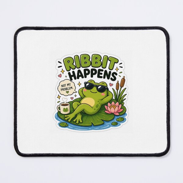 Item preview, Ribbit Happens Cute Frog  designed and sold by BrainBuckets.