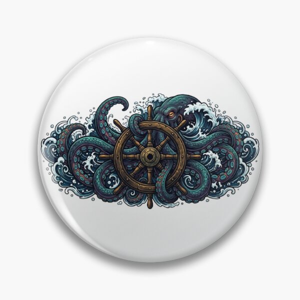 Item preview, Kraken Ship Wheel T-Shirt | Nautical Octopus  Art | Ocean Monster Vector Design designed and sold by Faisal  Shah.