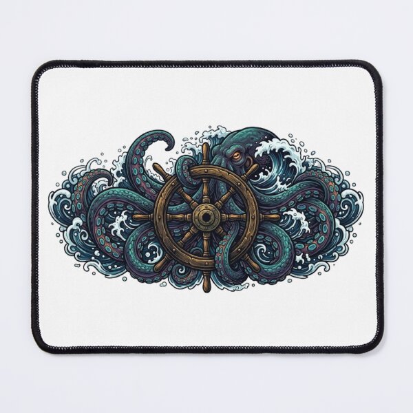 Item preview, Kraken Ship Wheel T-Shirt | Nautical Octopus  Art | Ocean Monster Vector Design designed and sold by Faisal  Shah.