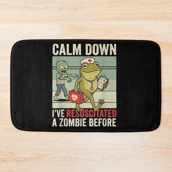 Item preview, Calm Down I Have Resuscitated A Zombie Before Funny Frog Nurse designed and sold by ObukiLantara.
