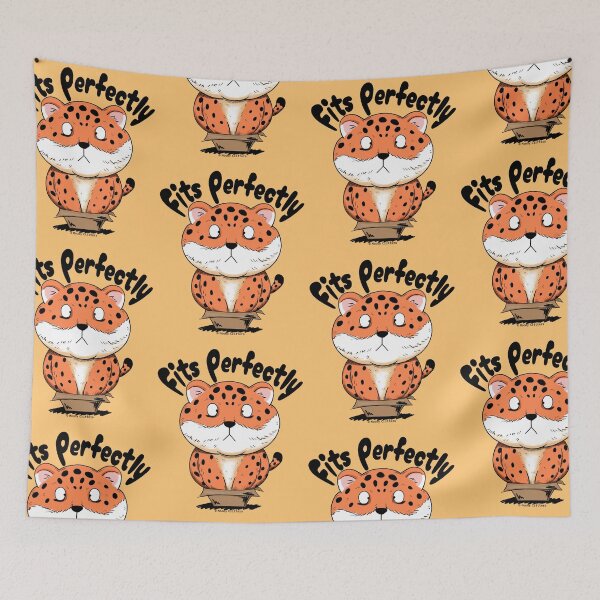 Item preview, Cute Fat Leopard in Tiny Box Cartoon designed and sold by Moody Critters.