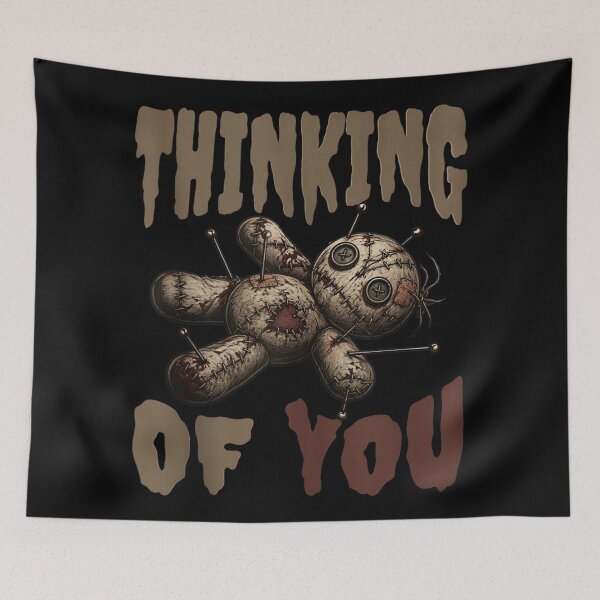 Item preview, Thinking Of You Creepy Cute Voodoo Doll Gothic Dark Humorous Greeting designed and sold by ObukiLantara.