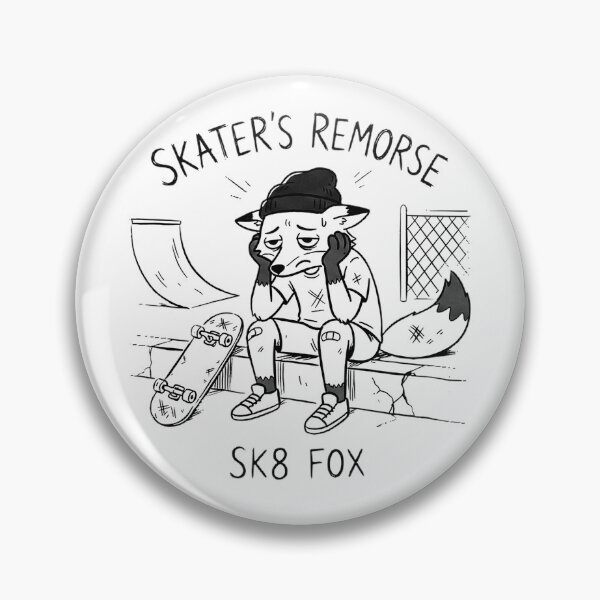 Item preview, Skater's Remorse SK8 Fox Funny Skateboarding Regret designed and sold by Yellowriversss.