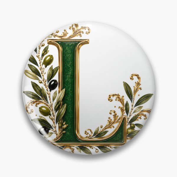 Item preview, Elegant Letter L Monogram with Olive Branches & Gold Botanical Design | Luxury Green Floral Initial designed and sold by MoodLay.