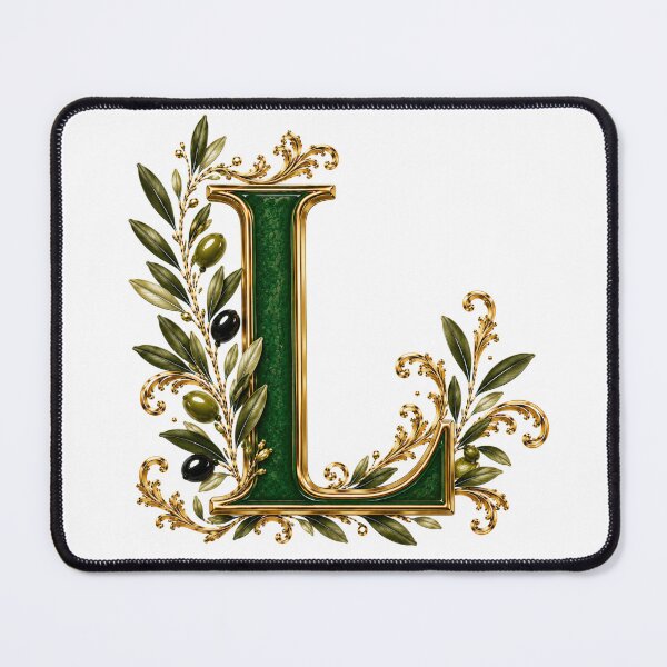 Item preview, Elegant Letter L Monogram with Olive Branches & Gold Botanical Design | Luxury Green Floral Initial designed and sold by MoodLay.