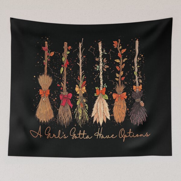 Item preview, A Girls Gotta Have Options Cute Halloween Witch Broomstick Graphic Design designed and sold by PhocoNibict.